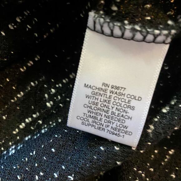 Liz Claiborne Weekend Black Speckled Knit Pullover Tunic Sweater Womens Medium - Picture 10 of 10